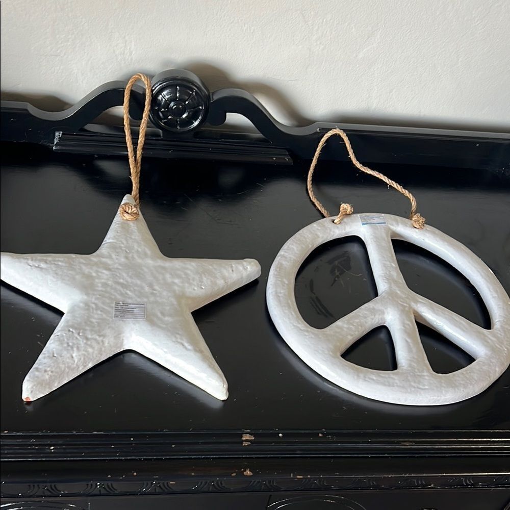 Pottery Barn Ceramic Icons Wall Art - Set of 2